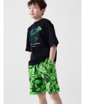 Комплект трикотажный для мальчиков: фуфайка (футболка), шорты black, green