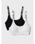 Топ (бра) трикотажный для девочек, 2 шт в комплекте white, black