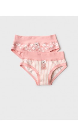 Трусы трикотажные для девочек, 2 шт в комплекте pale pink, milk, beige