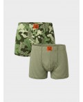 Трусы трикотажные для мальчиков - боксеры, 2 шт в комплекте dark green, light green, green