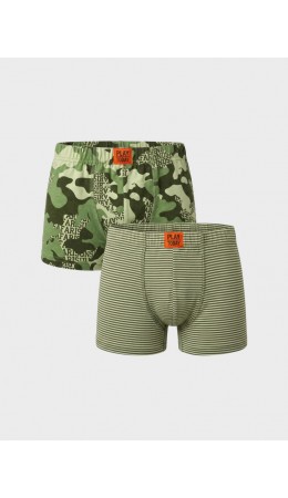 Трусы трикотажные для мальчиков - боксеры, 2 шт в комплекте dark green, light green, green
