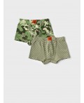 Трусы трикотажные для мальчиков - боксеры, 2 шт в комплекте dark green, light green, green