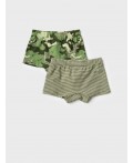 Трусы трикотажные для мальчиков - боксеры, 2 шт в комплекте dark green, light green, green