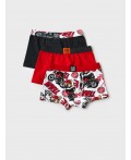 Трусы трикотажные для мальчиков - боксеры, 3 шт в комплекте red, black, white