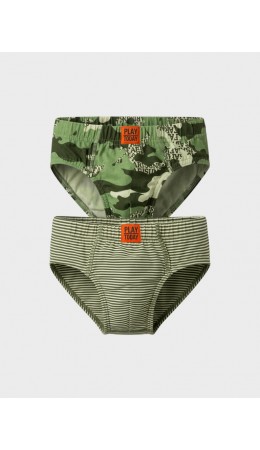 Трусы трикотажные для мальчиков - брифы, 2 шт в комплекте dark green, green, light green