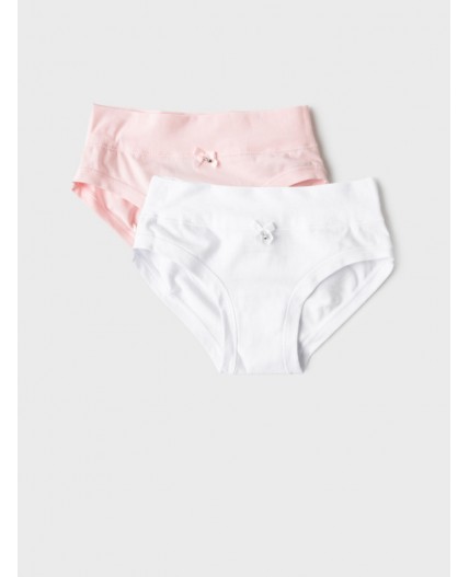Трусы трикотажные для девочек, 2 шт в комплекте white, pale pink