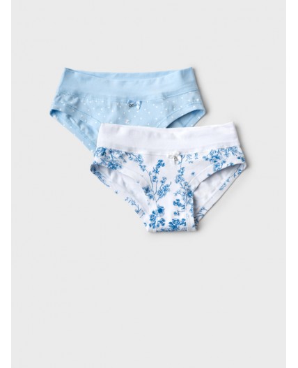 Трусы трикотажные для девочек, 2 шт в комплекте white, light blue, dark blue