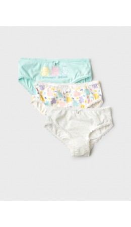 Трусы трикотажные для девочек, 3 шт в комплекте multicolor