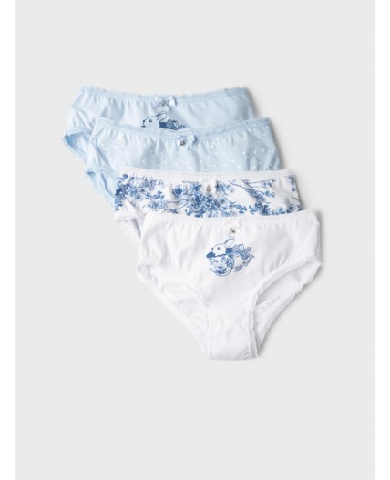 Трусы трикотажные для девочек, 4 шт в комлекте white, light blue, dark blue