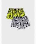 Трусы трикотажные для мальчиков - боксеры, 2 шт в комплекте white, double black, light green