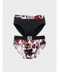 Трусы трикотажные для мальчиков - брифы, 2 шт в комплекте white, red, black