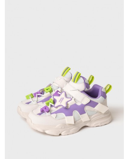 Полуботинки для девочек белый,сиреневый