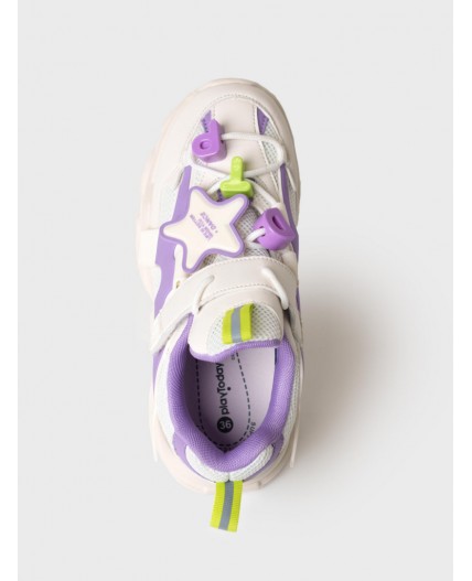 Полуботинки для девочек белый,сиреневый