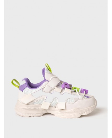 Полуботинки для девочек белый,сиреневый