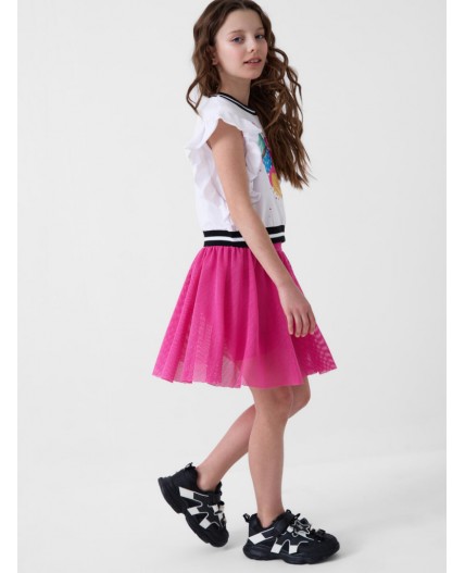 Полуботинки для девочек черный,белый