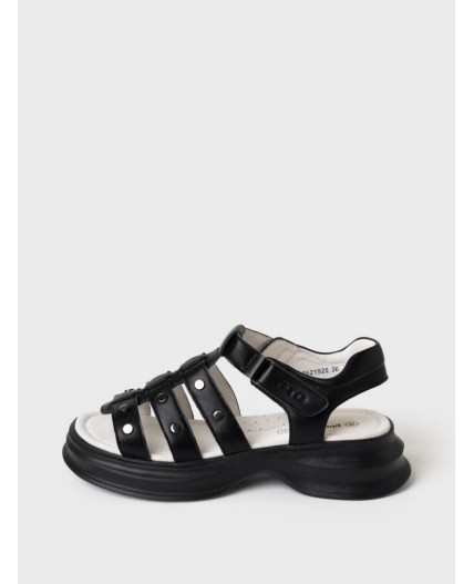 Туфли открытые для девочек черный