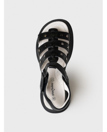 Туфли открытые для девочек черный