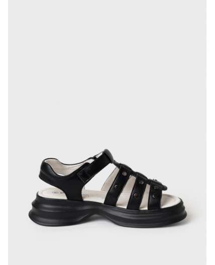 Туфли открытые для девочек черный