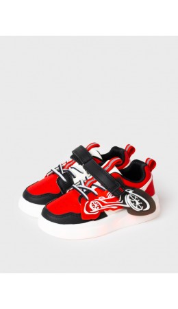 Полуботинки для мальчиков черный,красный