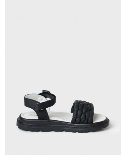 Туфли открытые для девочек черный