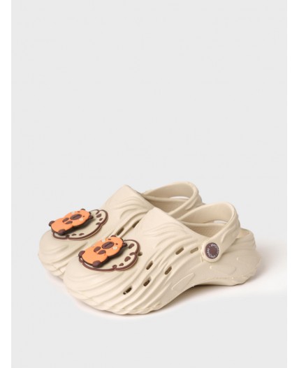 Сабо для девочек молочный