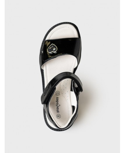 Туфли открытые для девочек черный