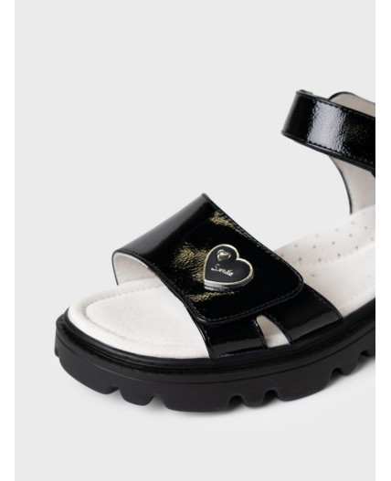 Туфли открытые для девочек черный