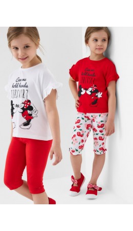 Брюки трикотажные для девочек (легинсы укороченные), 2 пары в комплекте multicolor