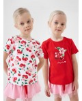 Фуфайка трикотажная для девочек (футболка), 2 шт в комплекте multicolor