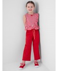 Комплект текстильный для девочек: блузка, брюки red, white