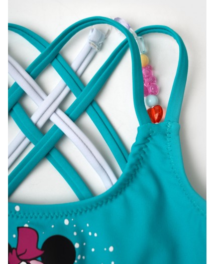 Купальный костюм трикотажный для девочек white, pink, turquoise
