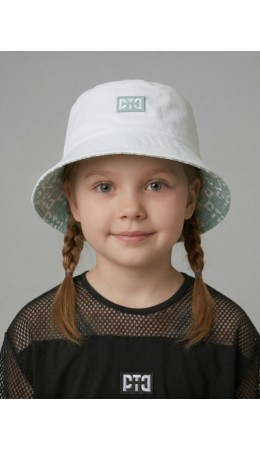 Панама текстильная для девочек white, light green