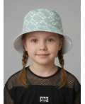 Панама текстильная для девочек white, light green