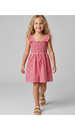 Сарафан текстильный для девочек white, red