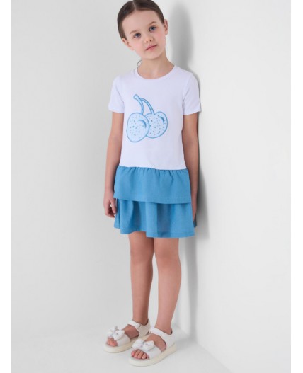 Платье трикотажное для девочек white, blue
