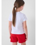 Комплект трикотажный для девочек: фуфайка (футболка), шорты white, red