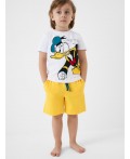 Комплект трикотажный для мальчиков: фуфайка (футболка), шорты white, yellow
