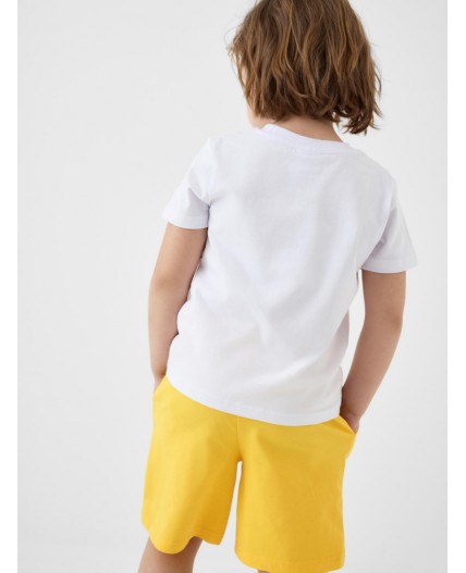 Комплект трикотажный для мальчиков: фуфайка (футболка), шорты white, yellow