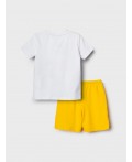 Комплект трикотажный для мальчиков: фуфайка (футболка), шорты white, yellow