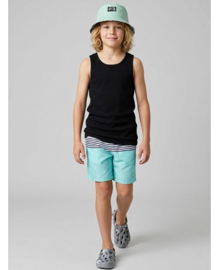 Панама текстильная для мальчиков light green, double black