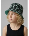 Панама текстильная для мальчиков light green, double black