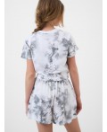 Комплект трикотажный для девочек: джемпер (футболка), шорты white, grey