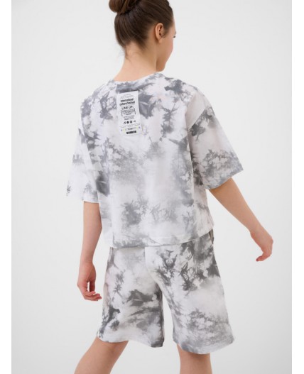 Шорты трикотажные для девочек white, grey