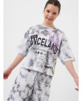 Фуфайка трикотажная для девочек (футболка) white, grey