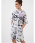 Фуфайка трикотажная для девочек (футболка) white, grey