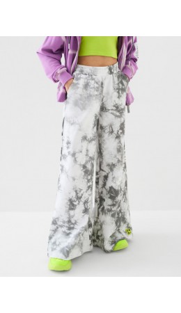 Брюки трикотажные для девочек white, grey