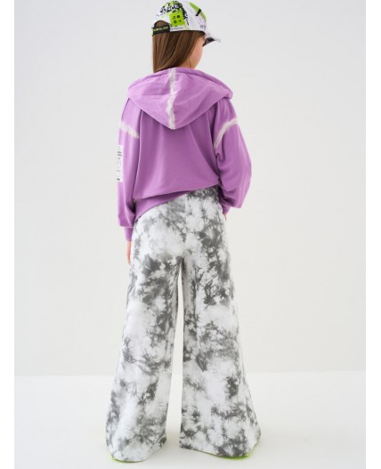 Брюки трикотажные для девочек white, grey