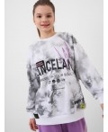 Толстовка трикотажная для девочек white, grey