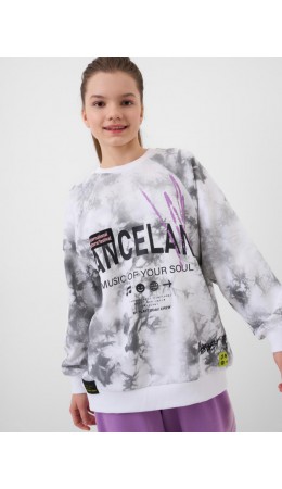 Толстовка трикотажная для девочек white, grey