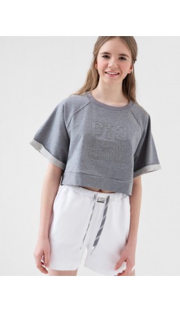 Джемпер трикотажный для девочек (футболка) grey